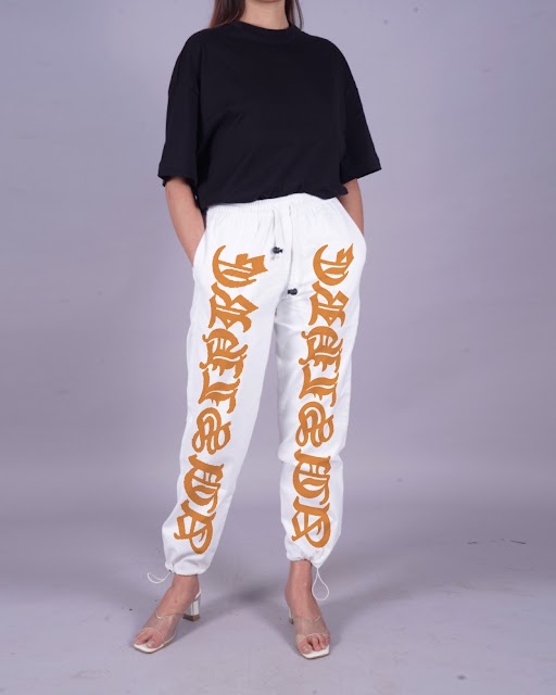 Letterwomen's White Adjustable Cargo Pants for Fashionistas